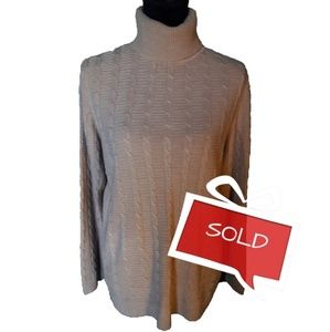 CROFT & BARROW Tan Acrylic Turtleneck Sweater